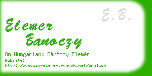 elemer banoczy business card