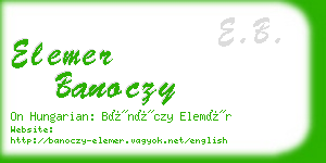 elemer banoczy business card